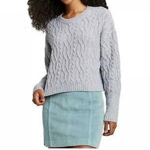 Wild Fable Grey Cropped Cable Knit Sweater
